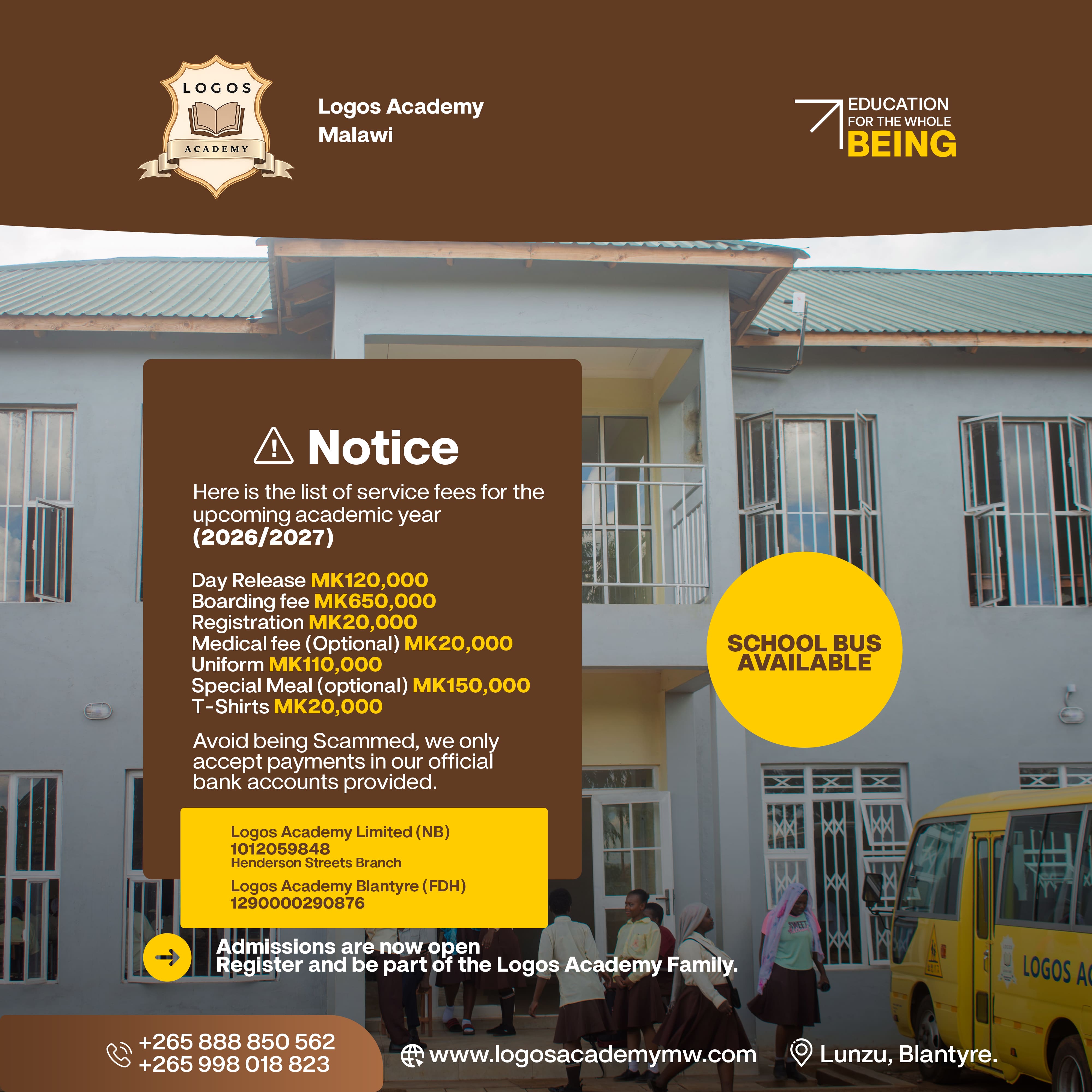 Notice on School Fees